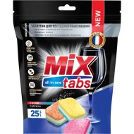 Таблетки для посудомоечной машины Mix Tabs All in one, 25 шт