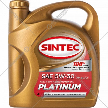 Масло моторное «Sintec» Платинум, 5W-30 API SL/CF, 801939, 4 л