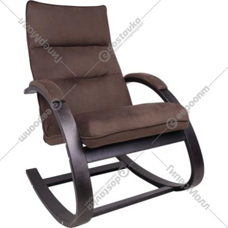 Кресло-качалка «Leset» Морено, венге текстура/коричневый велюр V 23