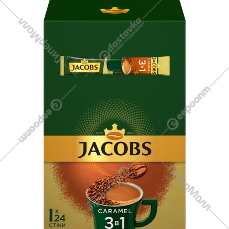 Кофейный напиток порционный «Jacobs» 3 в 1 со вкусом карамели, 15 г