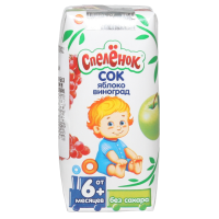 

Сок "СПЕЛЕНОК" (ябл-виногр,осв) РФ 0.2 л