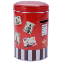 

Копилка(метал,0379,9х9х13.5см)красн/марк