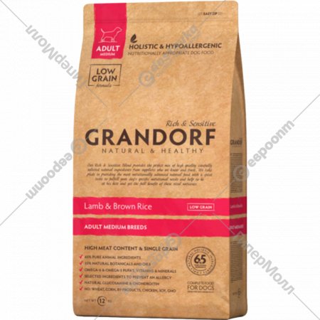 Корм для собак «Grandorf» Lamb&Rice All Breeds, низкозерновой, 1 кг