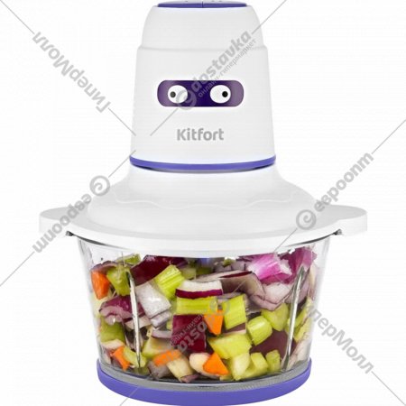 Измельчитель-чоппер «Kitfort» KT-3064-1, бело-фиолетовый