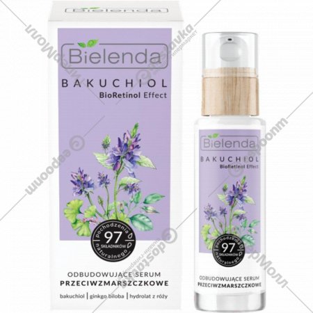 Сыворотка для лица «Bielenda» Bakuchiol BioRetinol Effect, восстанавливающая против морщин, 42554, 30 мл