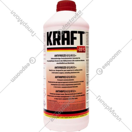 Антифриз «Kraft» KF109, G12/G12+, красный, 1.5 л