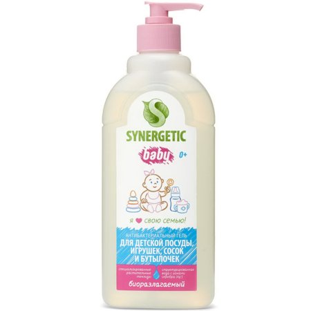 Средство Synergetic для мытья посуды, сосок, бутылочек и игрушек, 0.5 л