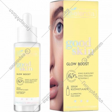 Сыворотка для лица «Bielenda» Good Skin Glow Boost с гликолевой кислотой, витамином С и феруловой кислотой, 46835, 30 мл
