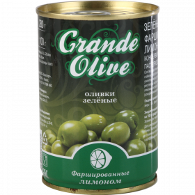 Оливки «Grande Oliva» зе­ле­ные, фар­ши­ро­ван­ные ли­мо­ном, 280 г