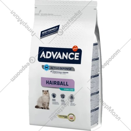 Корм для кошек «Advance» Sterilized Hairball, индейка/ячмень, 3 кг