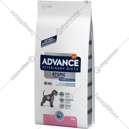 Корм для собак «Advance» VetDiet Atopic, форель, 12 кг