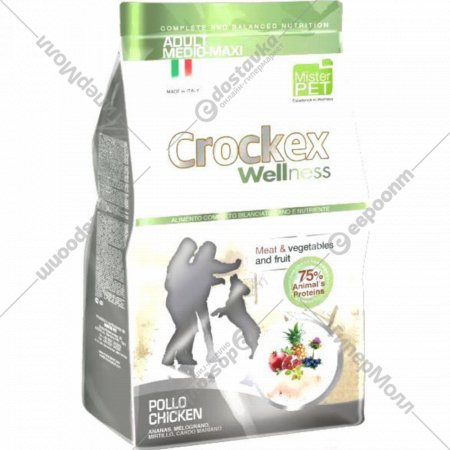 Корм для собак «Crockex Wellness» Adult Chicken & Rice, с курицей и рисом, MCF3412, 12 кг