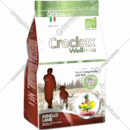 Корм для собак «Crockex Wellness» Adult Lamb & Rice, с ягненком и рисом, MCF3812, 12 кг