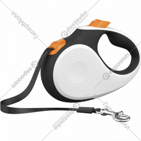Поводок-рулетка для собак «Xcho» X007, XS, белый/черный/оранжевый, 3 м