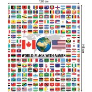 Скатерть «JoyArty» Мировые флаги с именами, tcox_7364, 120х145 см