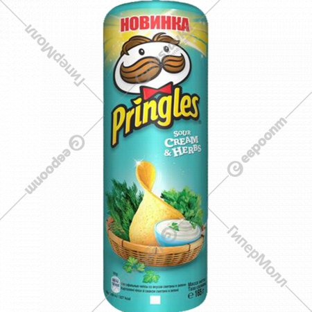 Чипсы «Pringles» сметана и зелень, 165 г