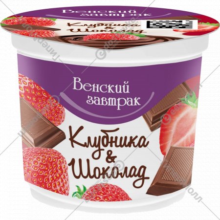Творожный десерт «Венский завтрак» клубника-шоколад, 4%, 150 г