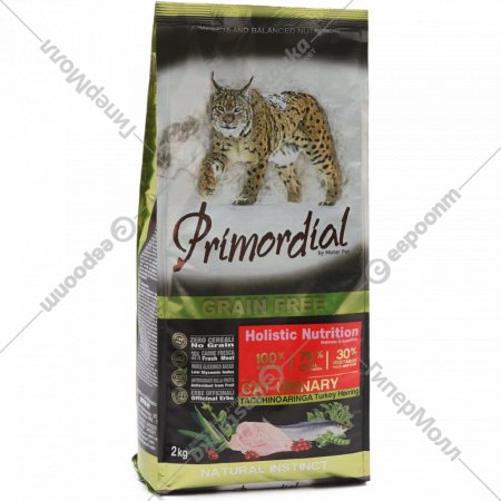 Корм для кошек «Primordial» Cat Urinary Turkey & Herring, с индейкой и сельдью, MGSP1402, 2 кг