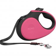 Поводок-рулетка для собак «Xcho» X007, M, розовый/черный, 5 м