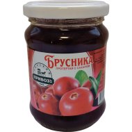 Брусника Терский Привозъ протёртая с сахаром, 300 г