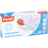 

Перчатки винил."PACLAN" (размер М) 100шт