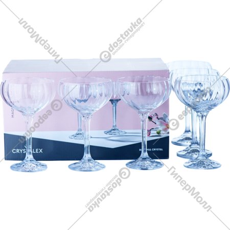 Набор бокалов для шампанского «Crystalex» Magnolia optic, 40934/8/190, 6 шт