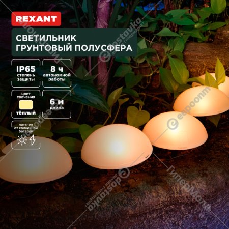 Светильник грунтовый «Rexant» Полусфера, 3000К, 602-2434