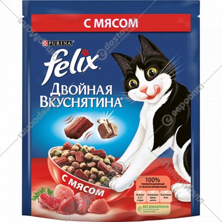 Корм для кошек «Felix» двойная вкуснятина, с мясом, 200 г
