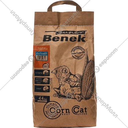 Наполнитель для кошачьего туалета «Super Benek» Corn Cat, морской бриз, 14 л