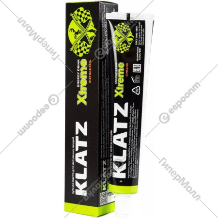 Зубная паста «Klatz» X- treme Energy Drink, Женьшень, 331223, 75 мл
