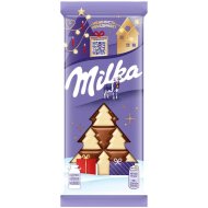 Шоколад Milka молочный с белым шоколадом в виде елочек, 73 г