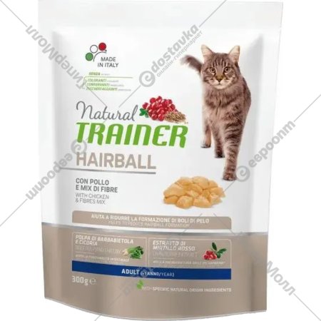 Корм для кошек «Trainer» Hairball Adult, курица, 300 г