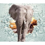 Фотообои «Citydecor» Слон 3D, 3 листа, 300х254 см