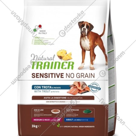 Корм для собак «Trainer» Sensitive Med&Max Adult No Grain, форель, 3 кг