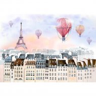 Фотообои «Citydecor» Акварельный Париж 2, 3 листа, 300х254 см
