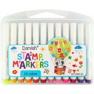 Набор фломастеров «Darvish» со штампиками, DV-13181-24, 24 цвета