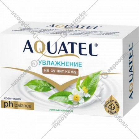 Крем-мыло туалетное «AQUATEL» Зеленый чай матча, 6232, 90 г