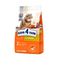 

Корм для кошек"CLUB 4 PAWS"(кролик)2кг