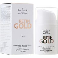 Крем для кожи вокруг глаз «Farmona» Retin Gold, Подтягивающий и выравнивающий тон, PRO7036, 50 мл