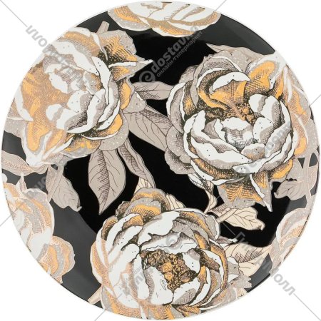 Тарелка столовая обеденная «Lefard» Golden Rose, 133-315, черный, 27 см