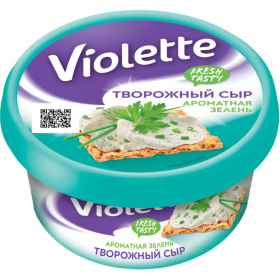 Сыр тво­рож­ный «Violetta» с зе­ле­нью, 70%, 140 г