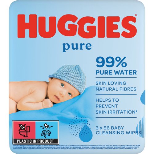 Салфетки влажные «Huggies» Ultra Comfort Pure 2+1, 56х3 шт