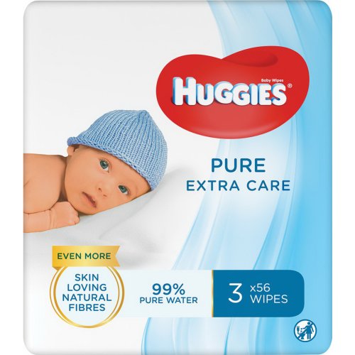 Салфетки влажные «Huggies» Ultra Pure Extra Care 2 + 1, 3х56 шт,