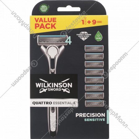 Бритва «Wilkinson Sword» Quattro, со сменными кассетами, 9 шт