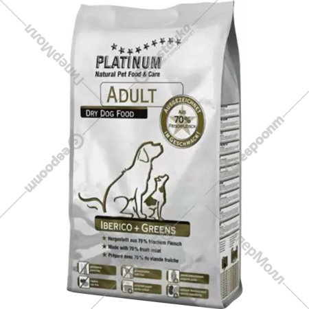 Корм для собак «Platinum» 111, иберийская свинина с зеленью, 1.5 кг