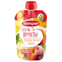 

Пюре"SEMPER"(персик,яблоко,банан)110г