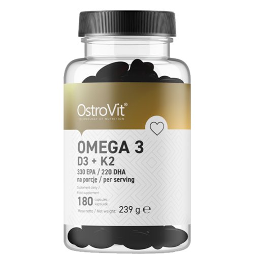 БАД «OstroVit» Omega 3, D3+K2, 180 капсул