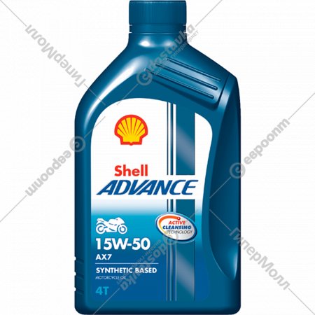 Масло моторное «Shell» Advance 4T AX7 15W-50, 550053817, 1 л