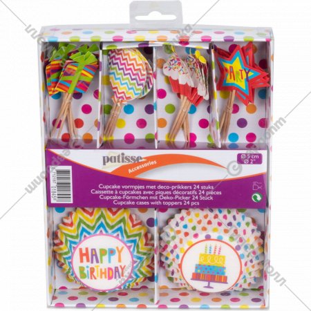 Формочки для кексов «Patisse» День рождения, 2201845, 5 см, 24 шт