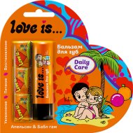 Бальзам для губ «Love is» + жевательная резинка, апельсин-бабл гам, 4.2 + 12.6 г